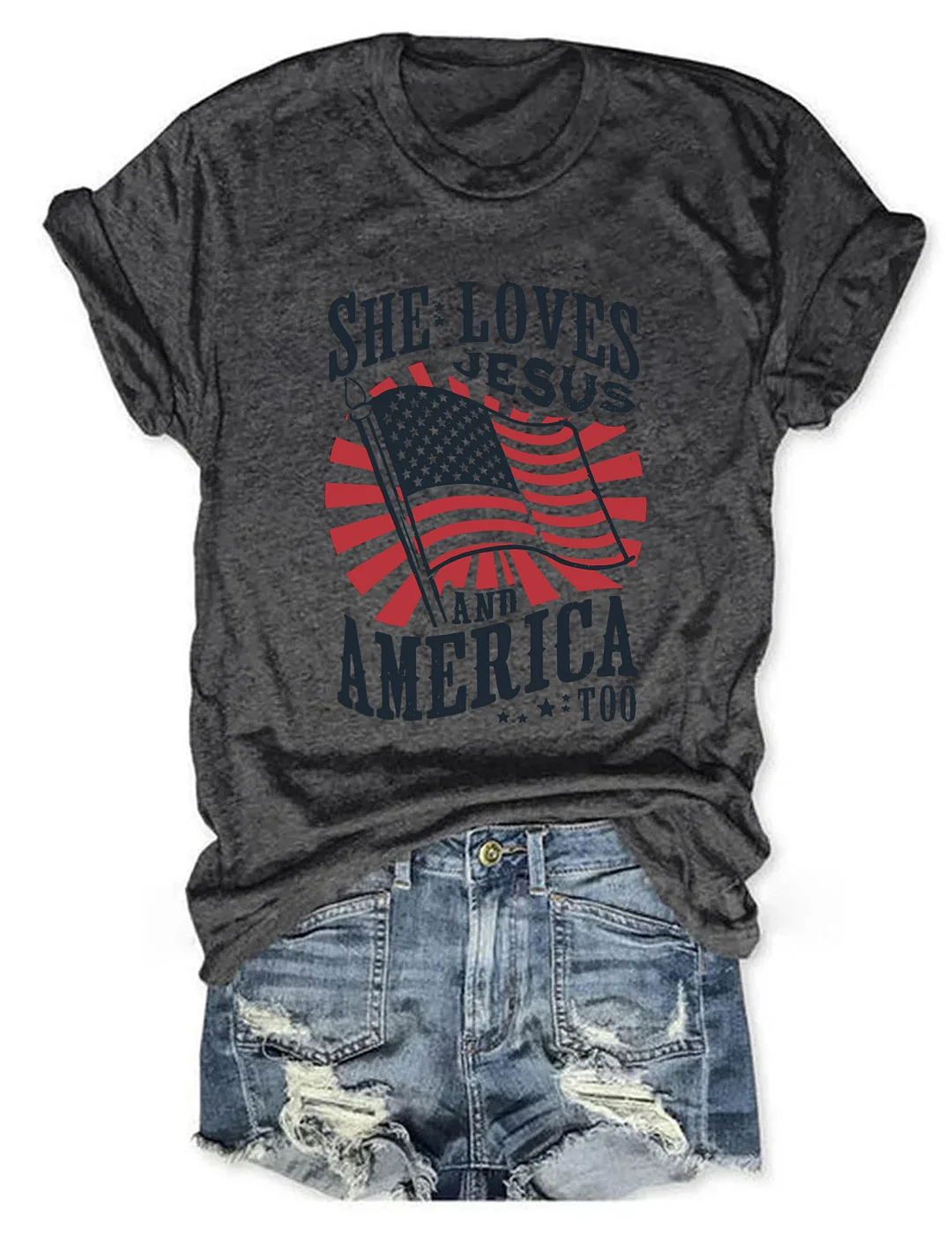 She Loves Jesus And America Too T-shirt