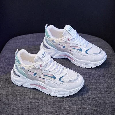 Women Korean Platform Sneakers Women Shoes Thick Bottom Chunky Sneakers Breathable Mixed Colors Slip on Casual Shoes Woman 2022