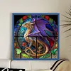 Glass Painting-Pterosaur-11CT Stamped Cross Stitch 40*40cm/15.75*15.75in tapestrymarket