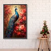 (Grande Taille) Paon et fleur rouge-plein diamant rond peinture-40 * 60cm