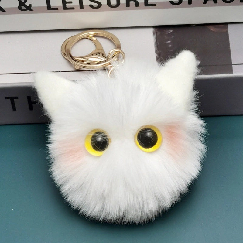 Plush Pendant Cat Keychain Blush Cat Ball Cartoon Hand-made Pendant Shake Tone Hot Doll Pendant