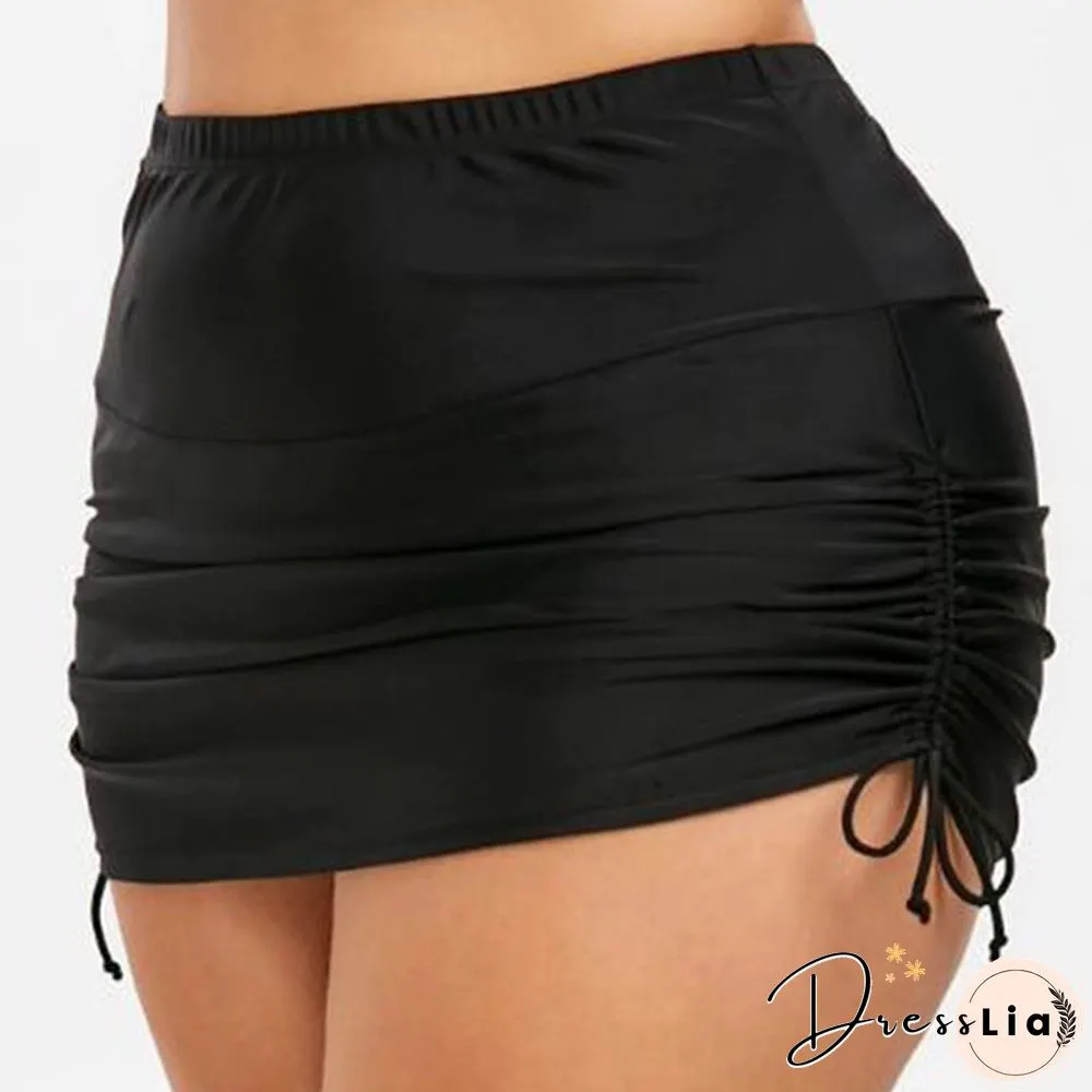 New Women S-3L Swimsuit Bottom Summer Swim Short Skirt Casual Tankini Mini Skirt Swimwear Bikini Bottoms Solid Color Short Skirts