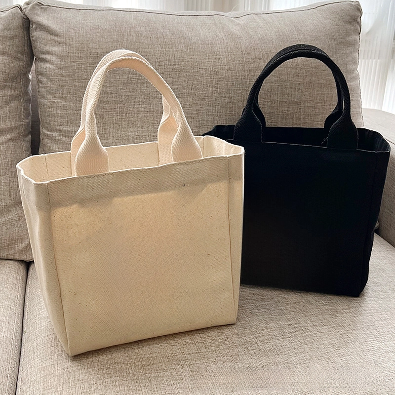 Vintage Canvas Handbag Mini Small Bag Large Capacity Letter Printed Canvas Bag Going Out Lunch Bag For Women