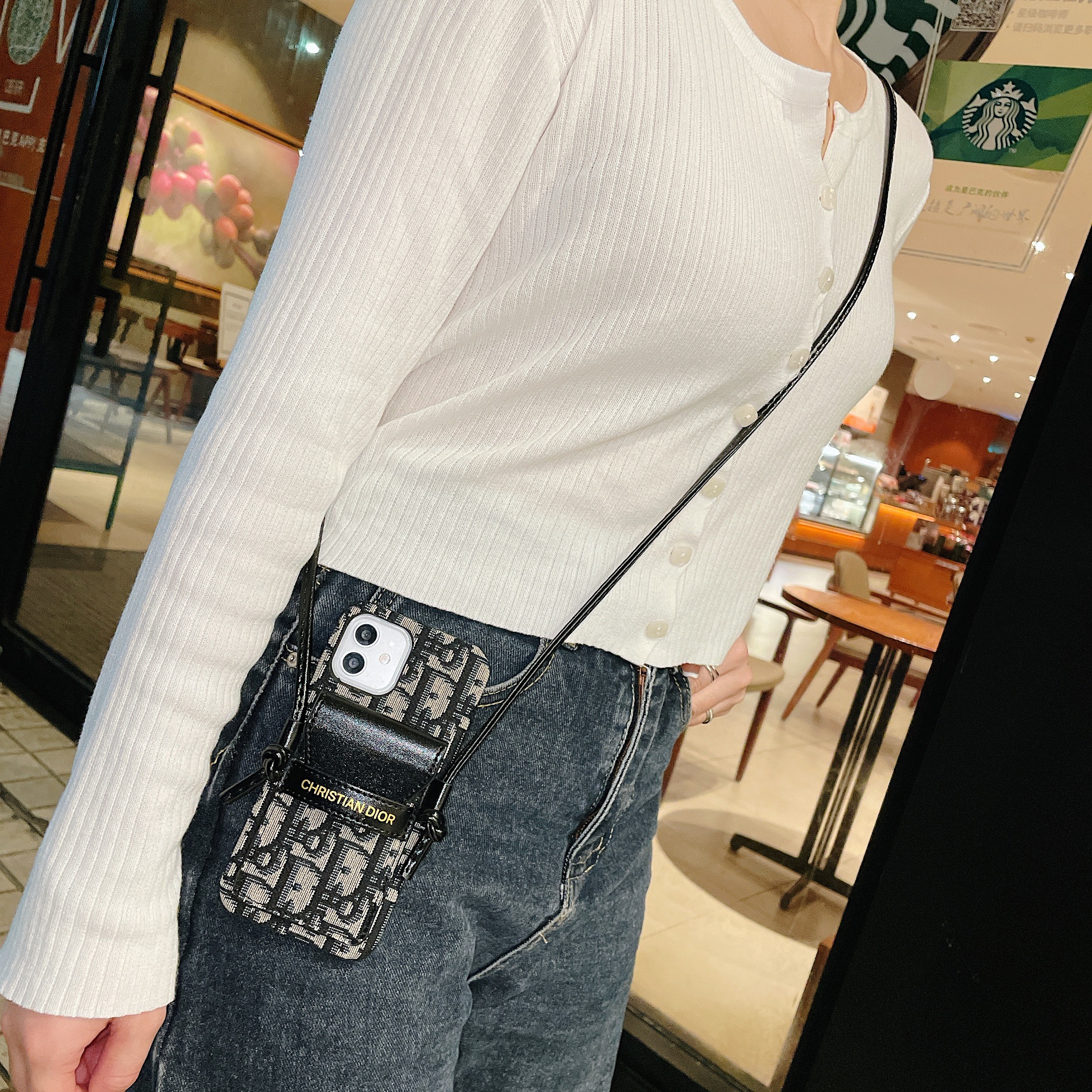 Dior DIY crossbody phone cases for iPhone 15pro 14pus 13promax 12 11pro xsmax xr x 7 8plus