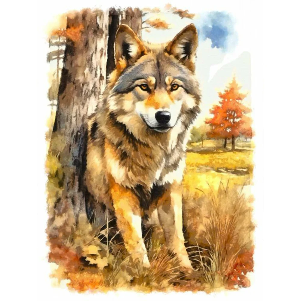 Diamond Painting - Full Round Drill - Autumn Wolf(Canvas|30*40cm)