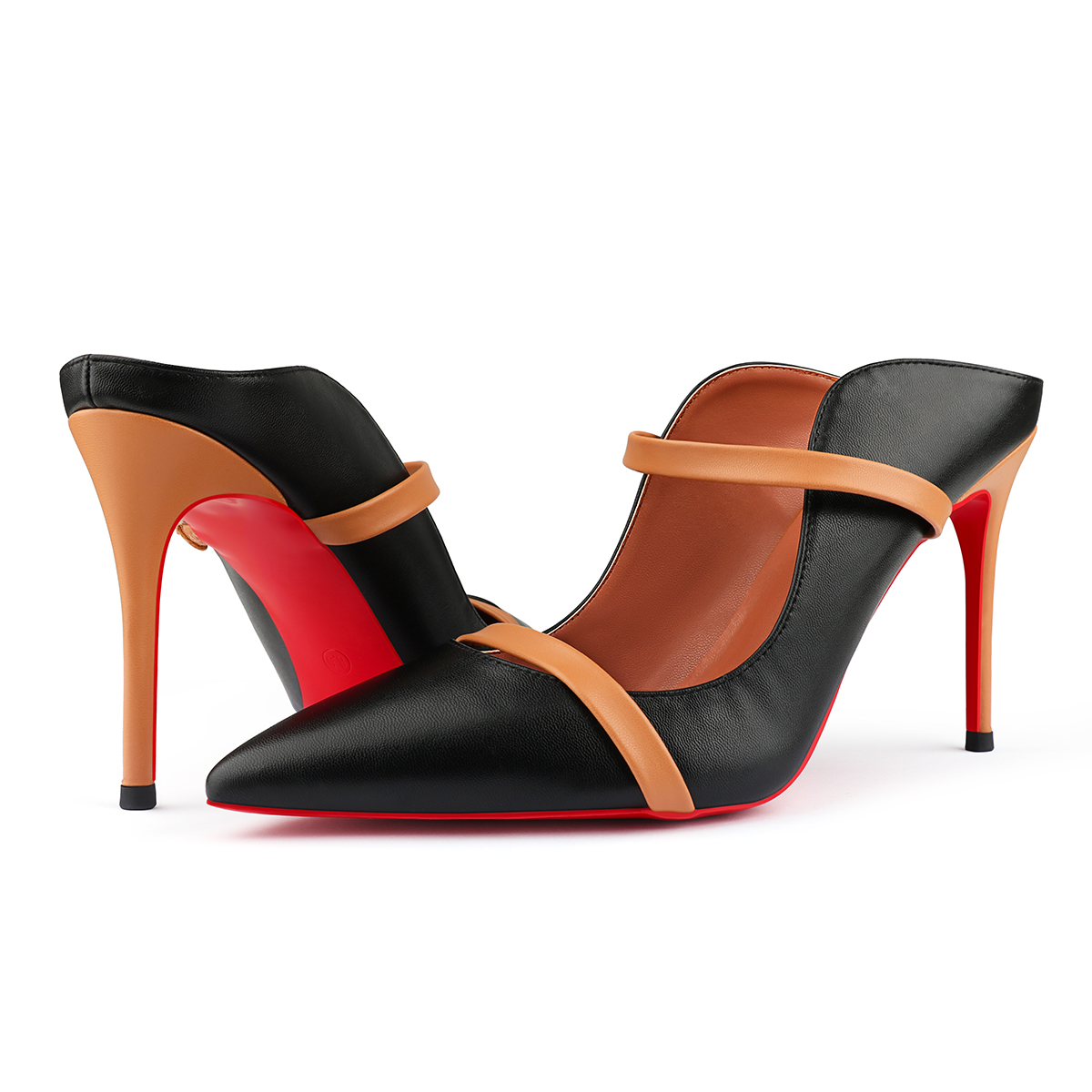 100mm Women's Party Classic Stiletto Red Bottom Shoes Slingback High Heels-MERUMOTE