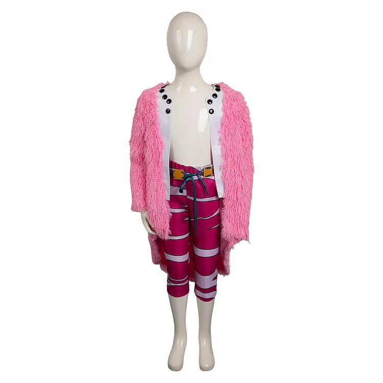 Kids Children One Piece Donquixote Doflamingo Pink Outfits Cosplay Costume Halloween Carnival Suit
