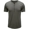 Gioiacombo&trade; Collo Henley da uomo tinta unita maniche corte