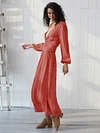 Solid Split-side V-neck Maxi Dress