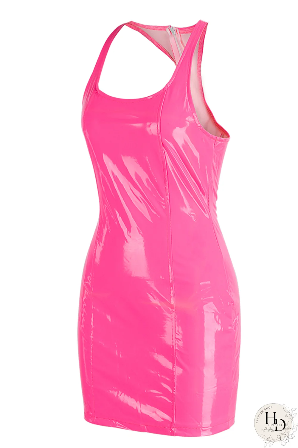 Red Sexy Solid Patchwork U Neck Pencil Skirt Dresses