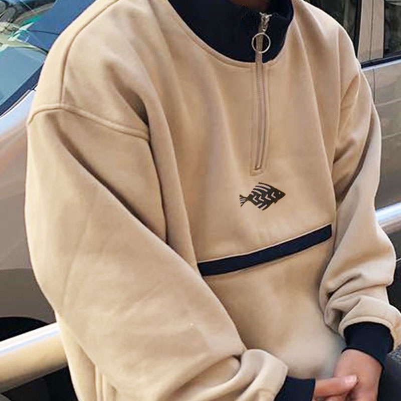 Men's Retro Polos Zipper Sweater