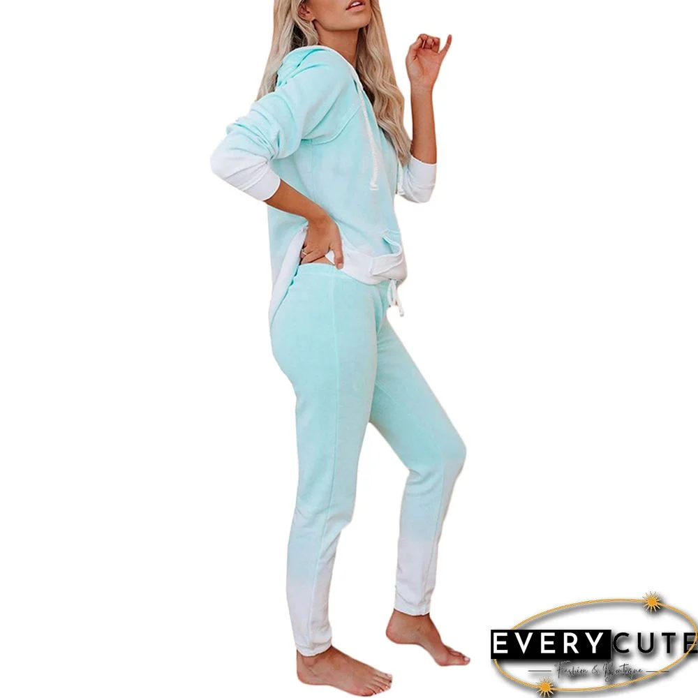 Aquamarine Tie Dye Long Sleeve Pajama Set