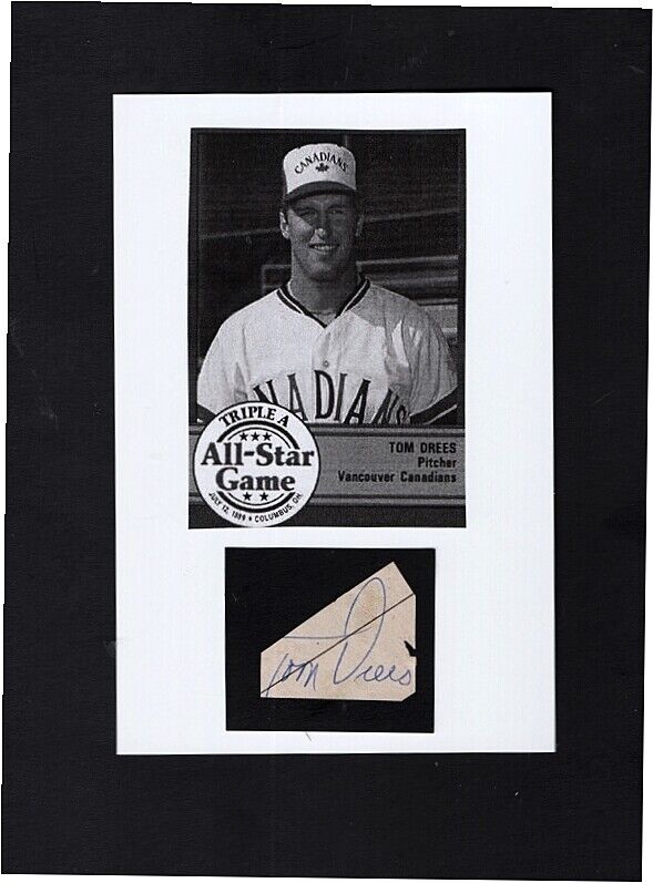 TOM DREES-PCL-VANCOUVER CANADIANS AUTOGRAPHED CUT W/ Photo Poster painting