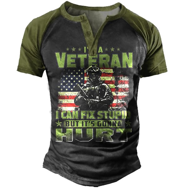 American Veterans Graphic Men's Cotton T-shirt-Compassnice®