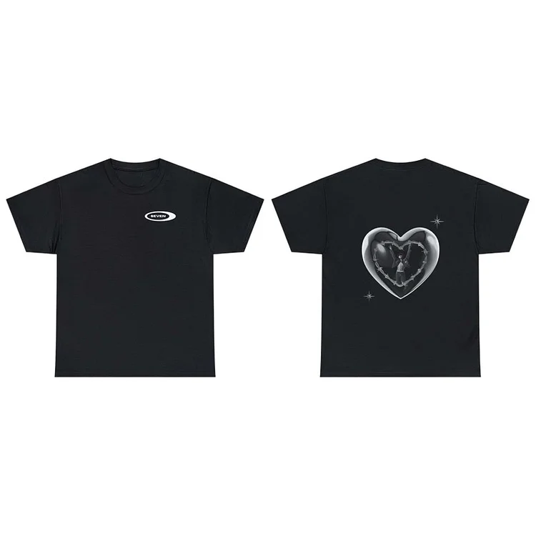 BTS Jungkook Solo Single SEVEN Heart Logo T-shirt