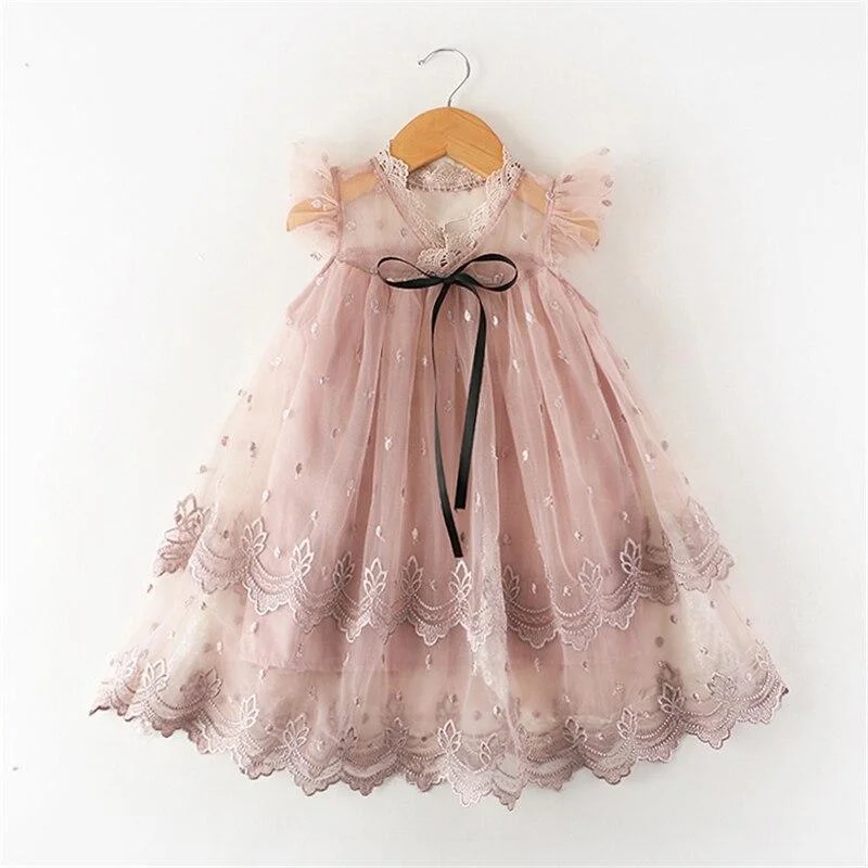 Kids Dresses For Girls Floral Lace Design Flower Party Wedding Dress Children Costume Girl Princess Dress 3 8Y Vestido Infantil