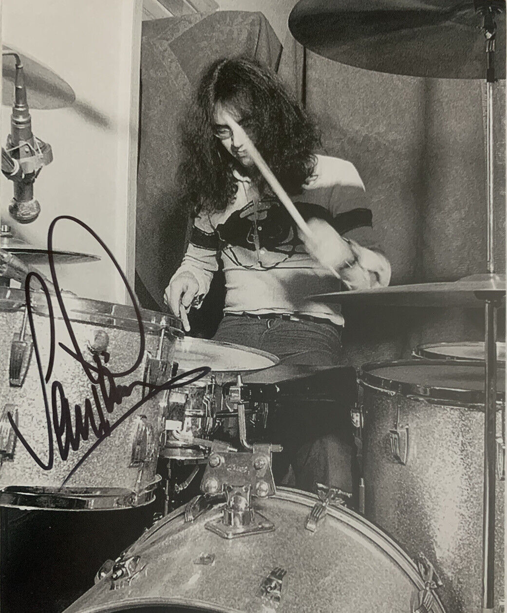 IAN PAICE HAND SIGNED 8x10 Photo Poster painting DEEP PURPLE DRUMMER AUTOGRAPH RARE COA