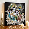 Kits d&rsquo;art de peinture de perles pour couple indien maison maison avec cadre pour adultes d&eacute;butants, peintures de pierres pr&eacute;cieuses en perles, arts p