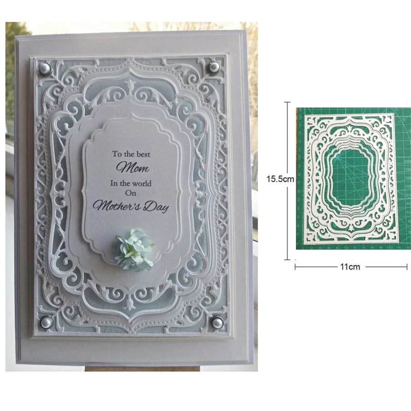 Craft Metal Cutting Dies Cut Die Mold Lace Background Frame Decoration Scrapbooking Dies Knife Mould Blade Punch Stencils Dies