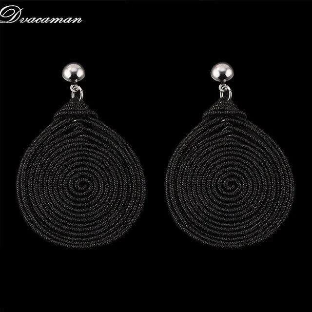 Dvacaman Bohemain Multilayer Round Alloy Drop Earrings Women 2019 New Trendy Maxi Earrings Statement Jewelry Party Gifts Female