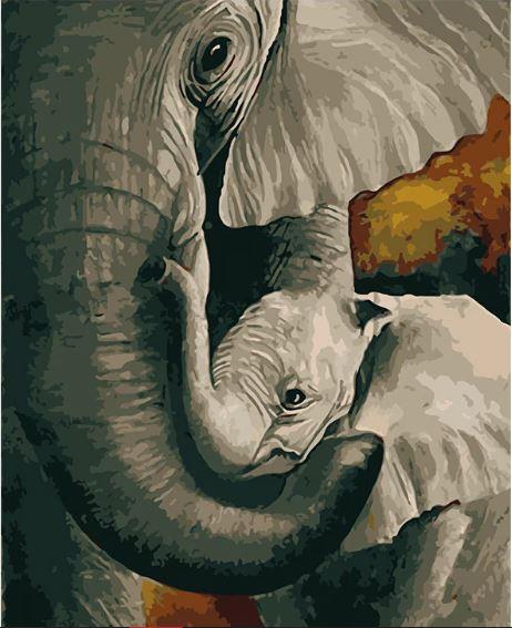 

Elephant Mother – Paint By Numbers - 40*50CM, 501 Original