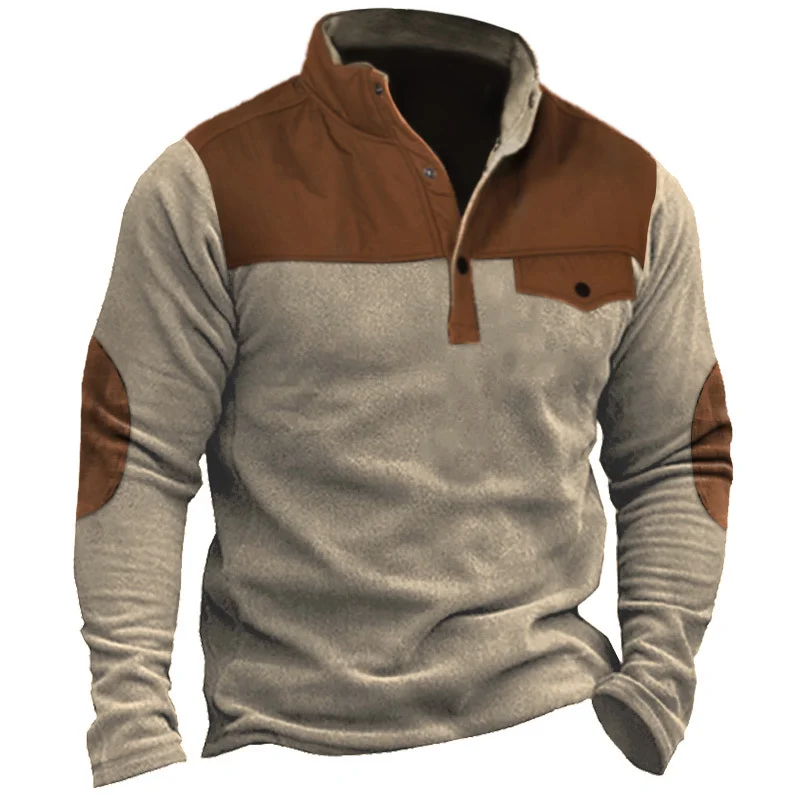 Men's Color Block Fleece Warm Sweatshirts