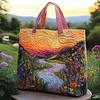 Sunset Bloom Quilted Tote  Bag