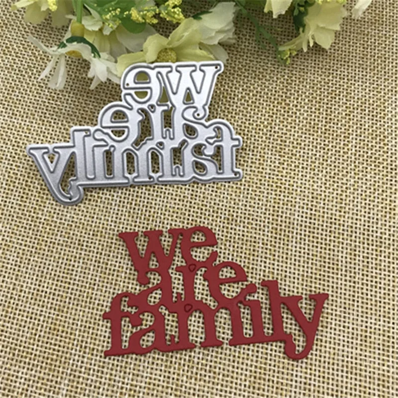 We family Metal Cutting Dies Stencils for DIY Scrapbooking Photo Album Card Paper Embossing Craft DIY