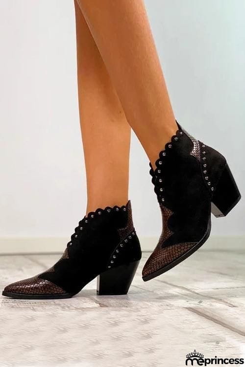 Beads Snake Slip On Boots