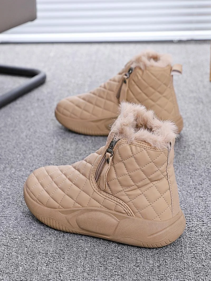 New Thick Sole Women's Shoes, Fleece Lined Fashion Warm Short Boots, Comfortable Soft Bottom Casual Sports Sneakers New Thick Sole Women's Shoes, Fleece Lined Fashion Warm Short Boots, Comfortable Soft Bottom Casual Sports Sneakers