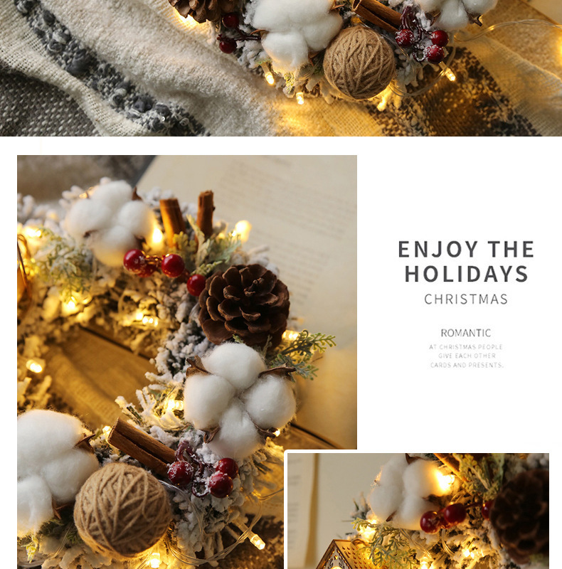Tegooe Deluxe Faux Pine Christmas Wreath Collection - Door Wall Decor