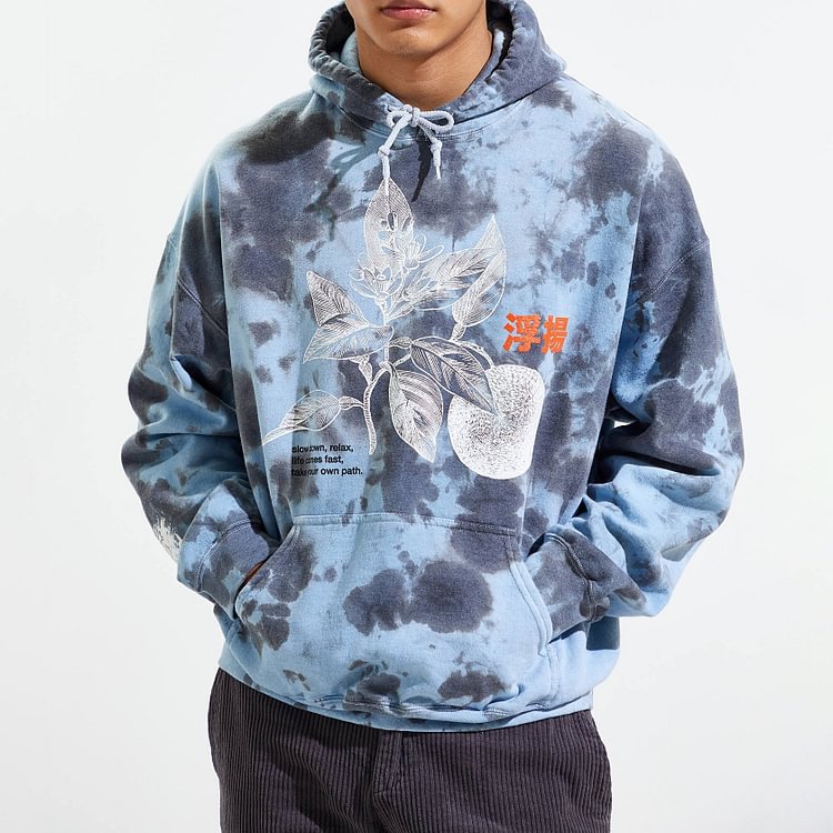 Tie Dye Hoodie Mens Vintage basic long sleeve hoodie