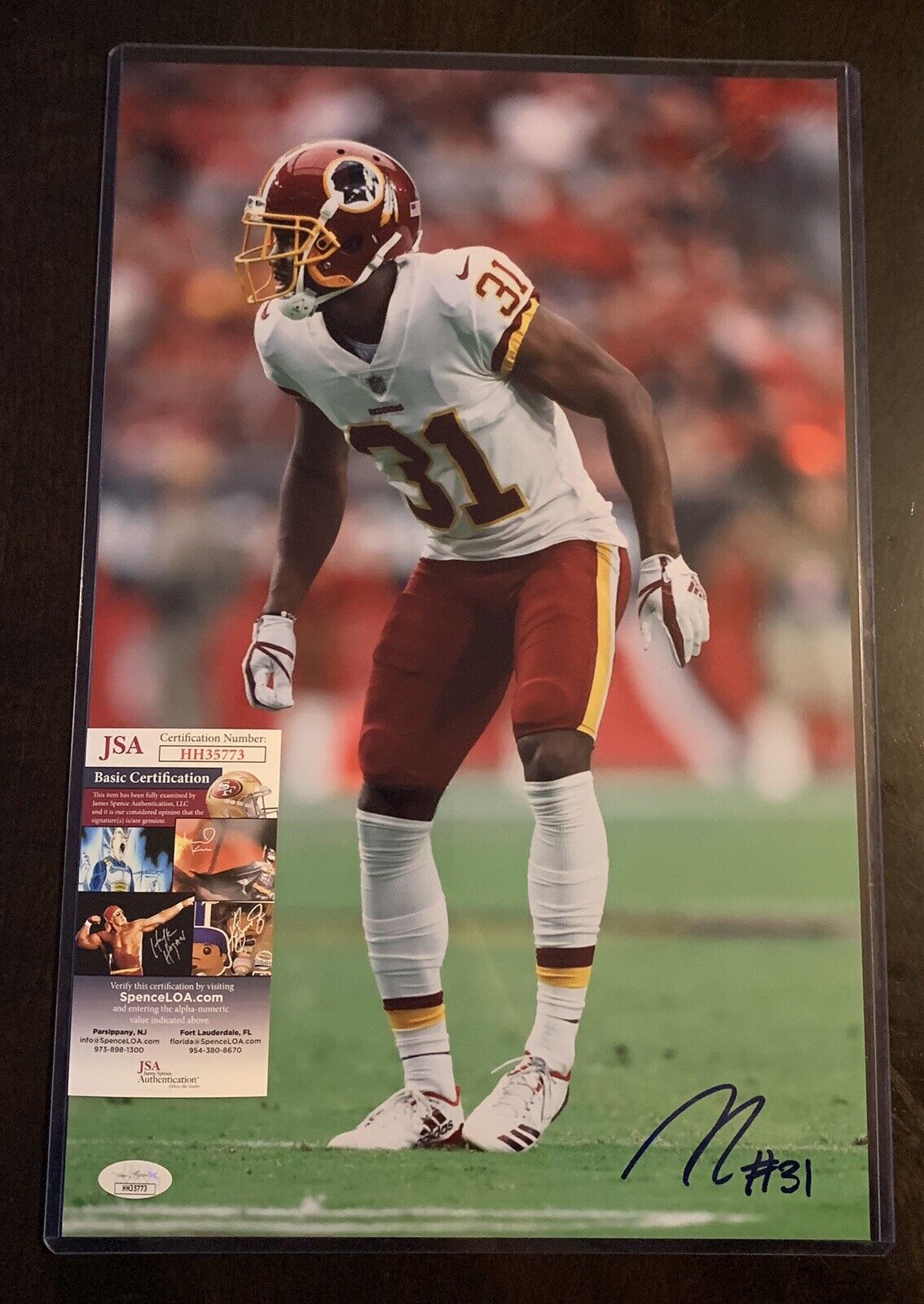 FABIAN MOREAU 11x17 Signed REDSKINS Photo Poster painting JSA/COA HH35773