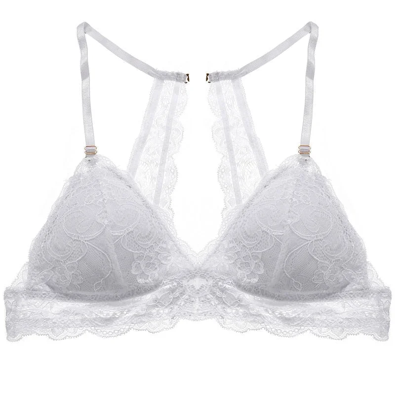 S-XL Lace Bra Underwear Women Sexy Bralette Wireless Bras for Female Brassiere Lingerie Backless Bra Massage Padded Tank Crop