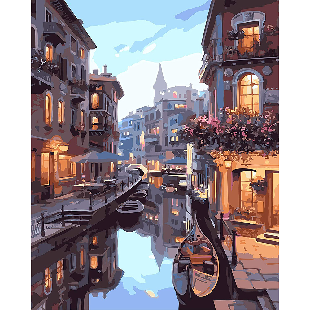 

40*50cm - Painting By Numbers - Riverside House, 501 Original
