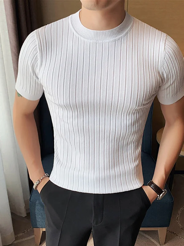 Aonga - Mens Striped Short Sleeve T-ShirtI