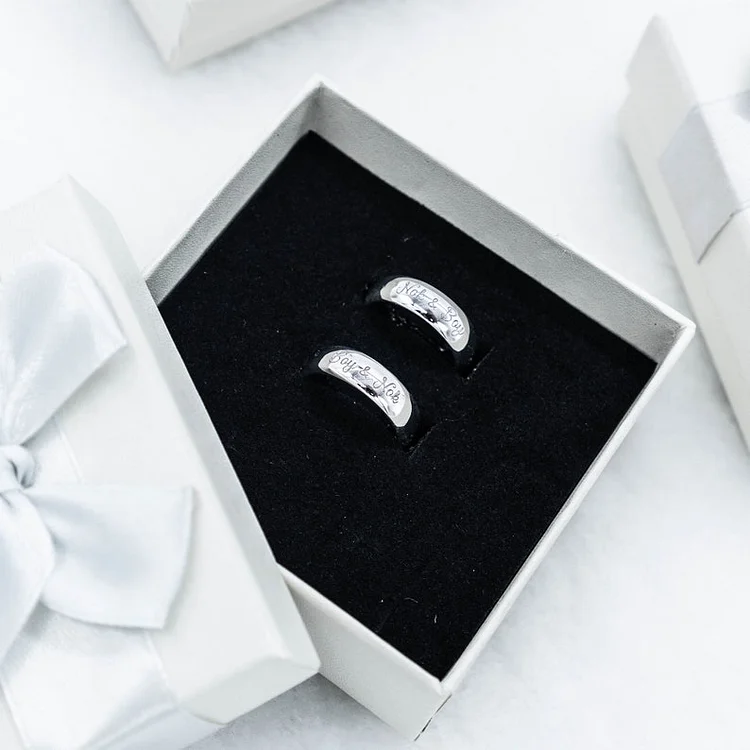 Couple Rings with Name | Kiss Matching Rings | His and Hers Ring – IfShe UK