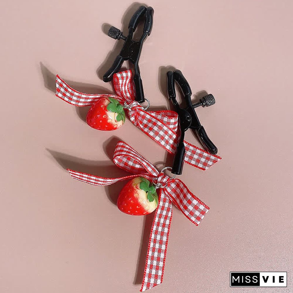 Bowknot Bell Strawberry Nipple Clamps SM Accessories