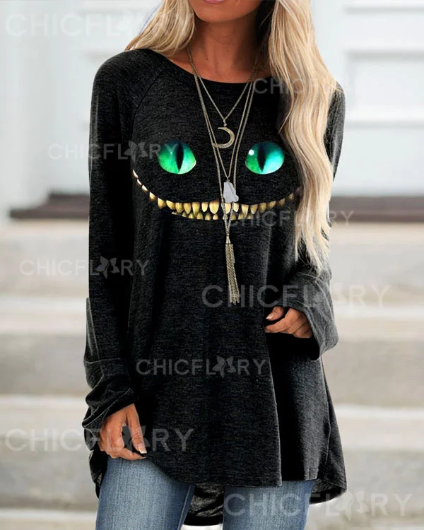 We're All Mad Here  Loose Long Sleeve Top