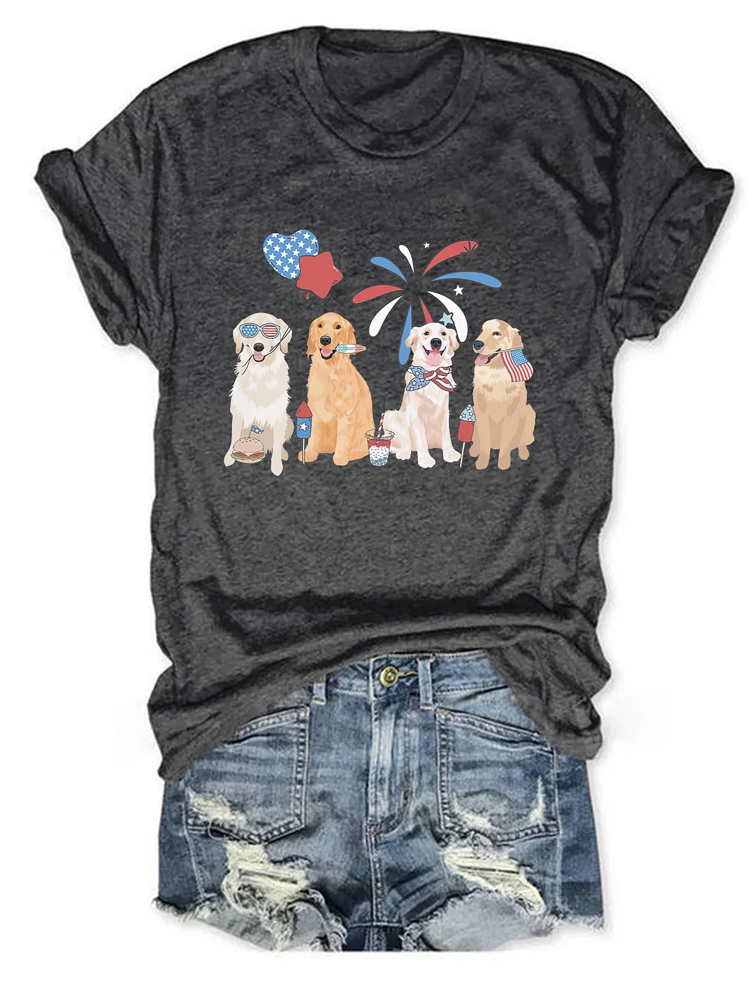 Golden Retriever 4th Of July T-shirt