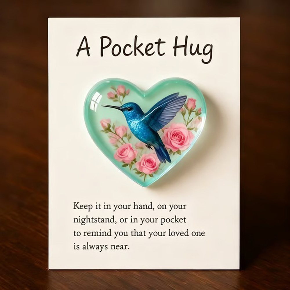 Flower And Bird Acrylic Heart Gift Card wearshes