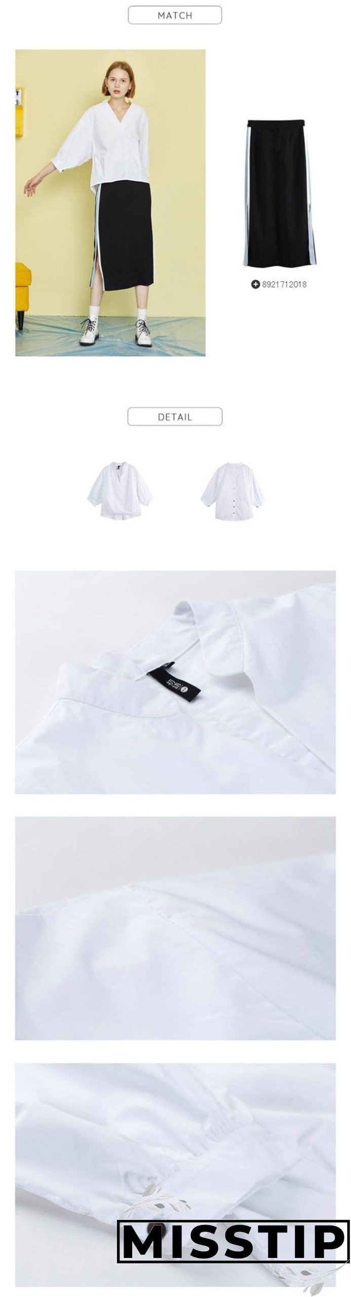 Women Loose Blouse Cotton Back Button Solid V-Neck Casual Shirt