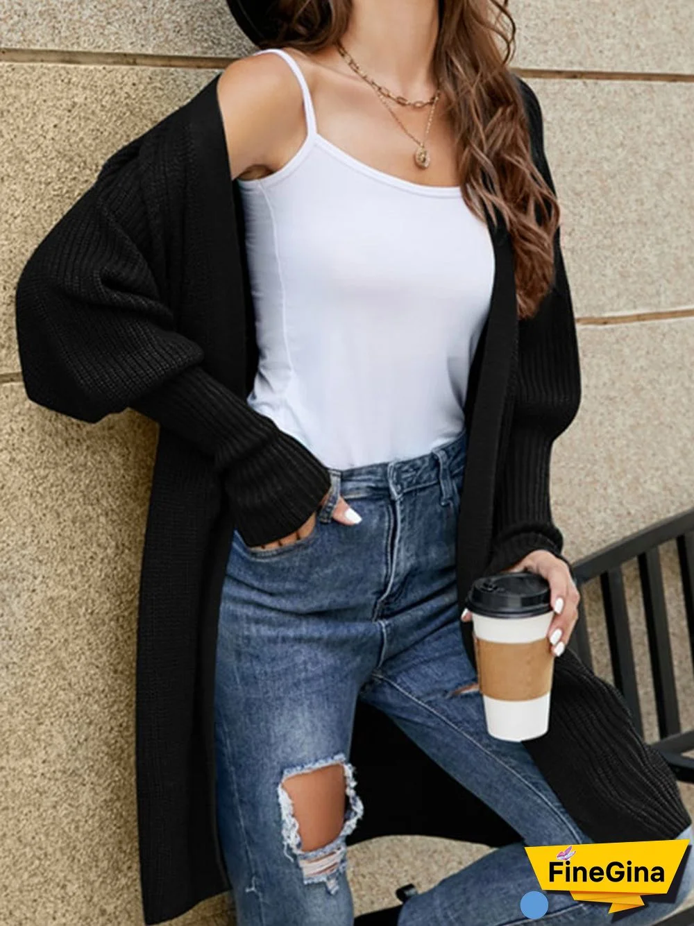 Women's Fall Fashion Loose Belt Knit Cardigan Sweater Coats