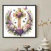 Cross Wreath Special Shaped 5D DIY Partial Drill Diamond Painting Kits for Adults Beginners Home Decor Diamonds Paintings Gem Art 11.81 X11.81inch