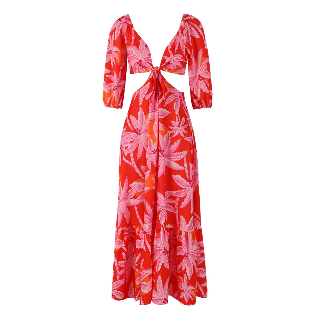 Uveng New-Style Beach Dress Suit Sexy 2025 New Export Summer Resort Wind Seaside