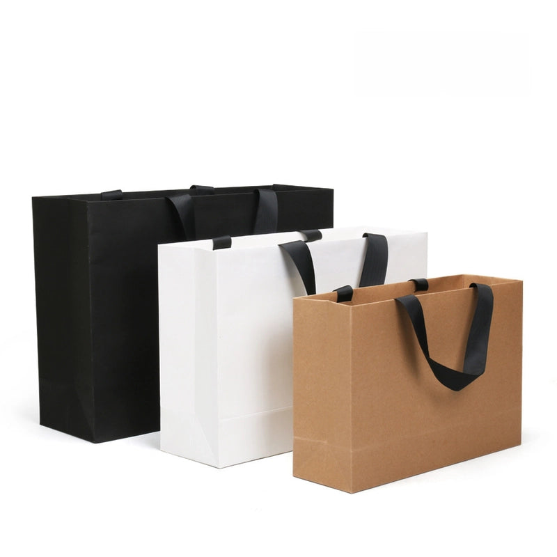 Gift Paper Bag Blank Clothing Handbag Kraft Paper Handbag Thread Rope Enterprise Advertising Bag Printing