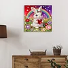 DIY Pearl Painting Rainbow Rabbit for Home Decor with Frame(25x25cm)