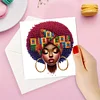 6PCS DIY Diamond Art Greeting Cards Black Girl Congratulations Cards & Gifts