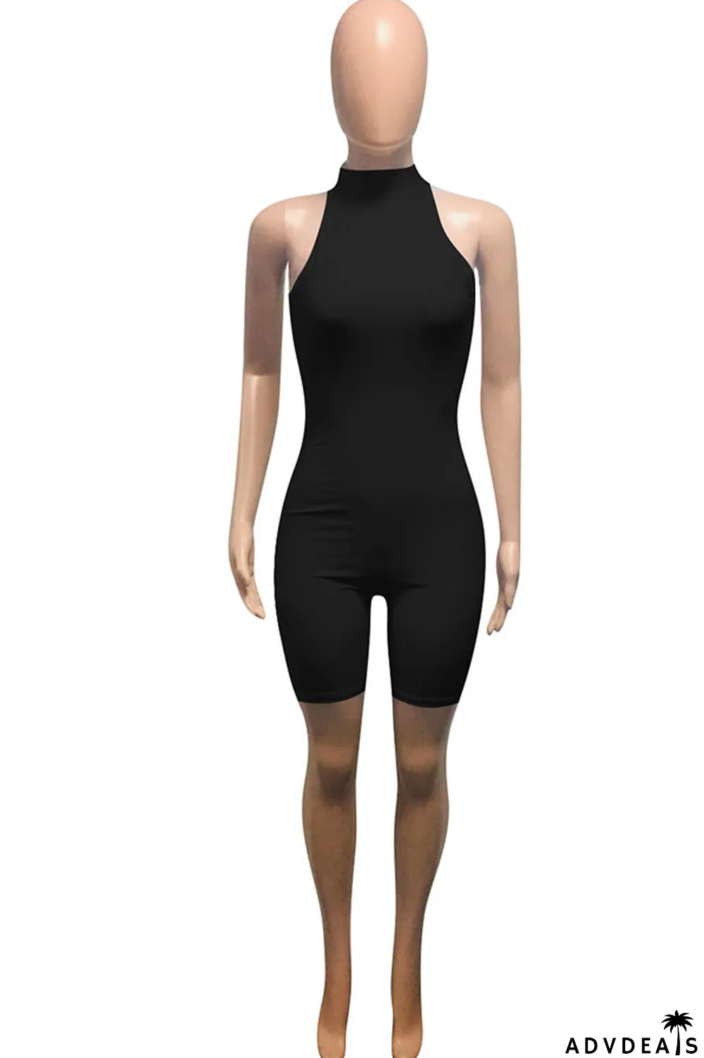 Grey Fashion street Solid Milk. Sleeveless O Neck Jumpsuits