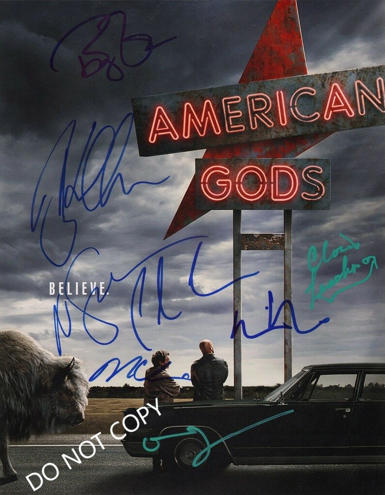 AMERICAN GODS Cast x8 8 x10 20x25 cm Autographed Hand Signed Photo Poster painting